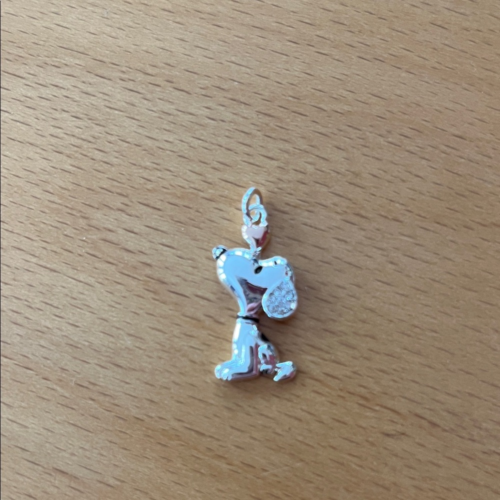 Sterling Silver Puppy Charm Necklace Pendant in Silver